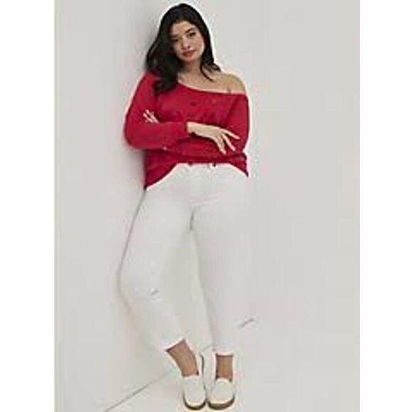 Torrid Magenta Off Shoulder Sweatshirt (Sz 1) - Picture 1 of 5
